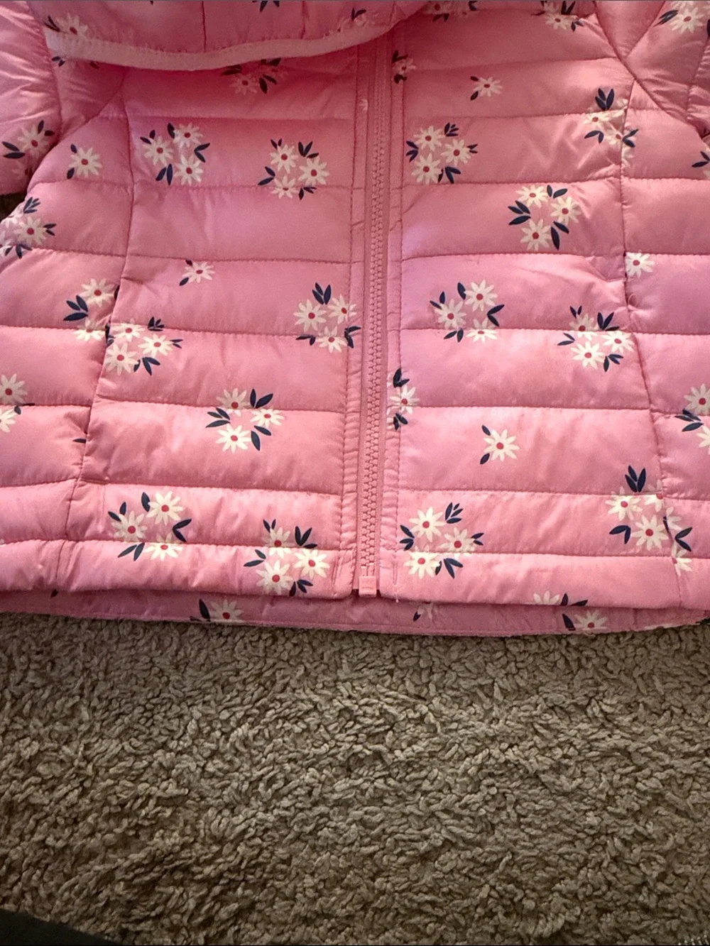 jumping beans Pink Floral Quilted Hooded Puffer Jacket